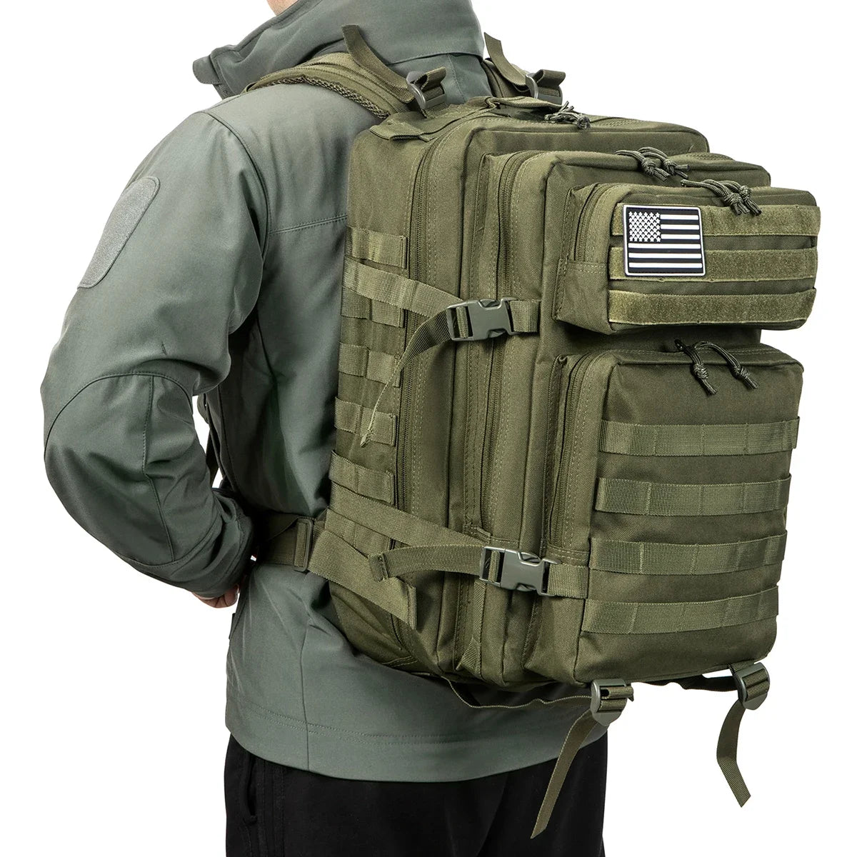 45L Large Tactical Backpack – 3-Day MOLLE Rucksack for Hiking & Camping