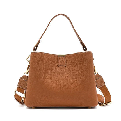 Genuine Leather Bucket Bag – Luxury Crossbody & Top Handle Bag
