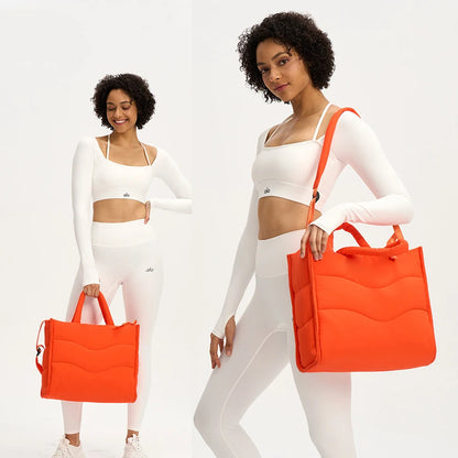 Quilted Padded Large Tote Bag Soft Puffer Women Handbag Casual Nylon Down Cotton Shoulder Crossbody