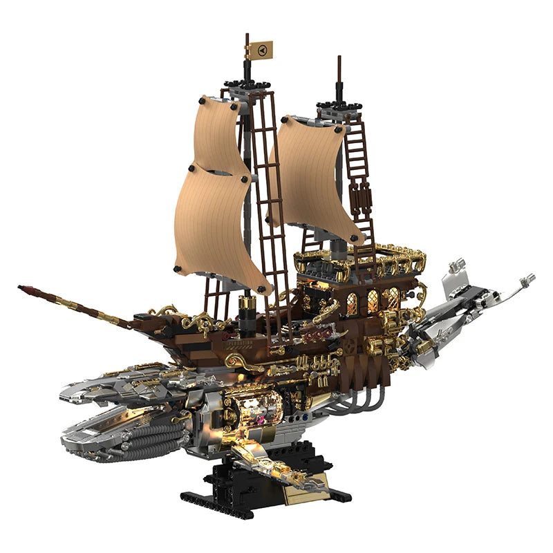 Steampunk Whale Airship MOC Building Set – 1979 Pieces