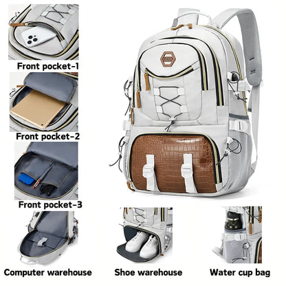 Men's Hiking Backpack with Shoe Compartment & Large Capacity