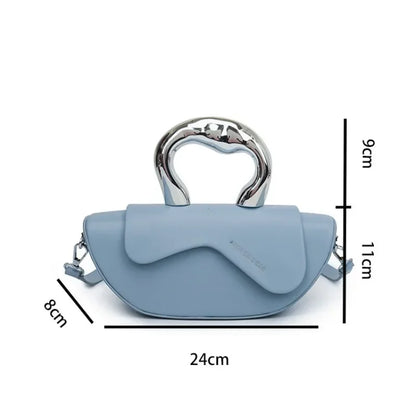 Sculptural Handle Shoulder Bag – Women's PU Leather Crossbody