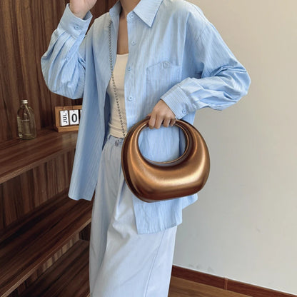 Moods Luxury Evening Clutch Purse Women Round Handle Pu Leather Wrist Bag Wedding Dinner Party