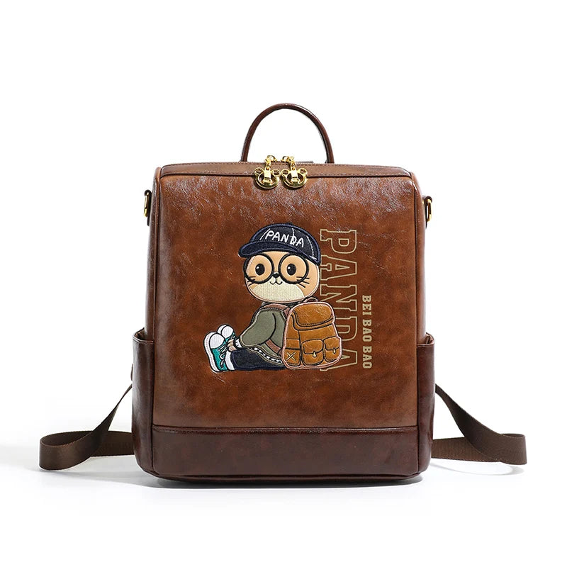 3-in-1 Women's Backpack – Cute Cartoon Collegiate Style Shoulder Bag