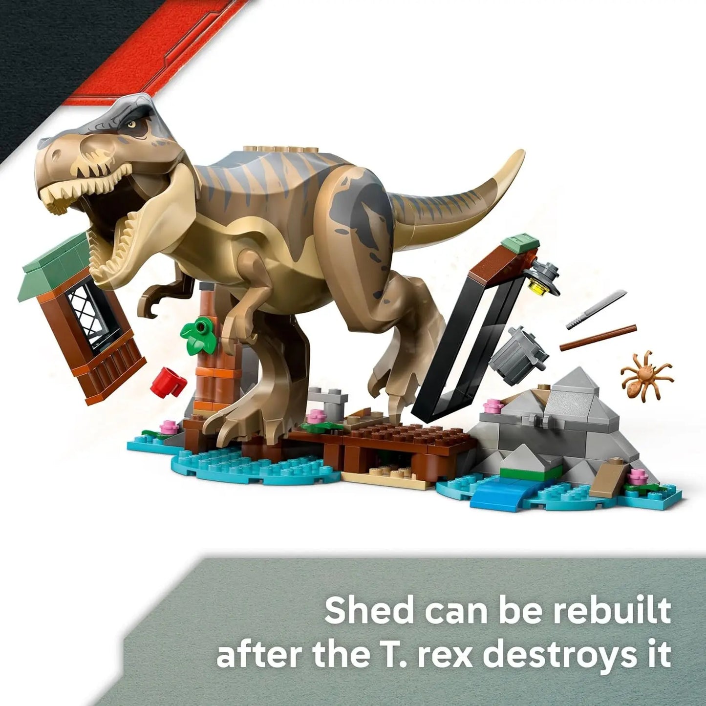 LEGO Jurassic World 76975 T. Rex River Escape – 199-Piece Building Set