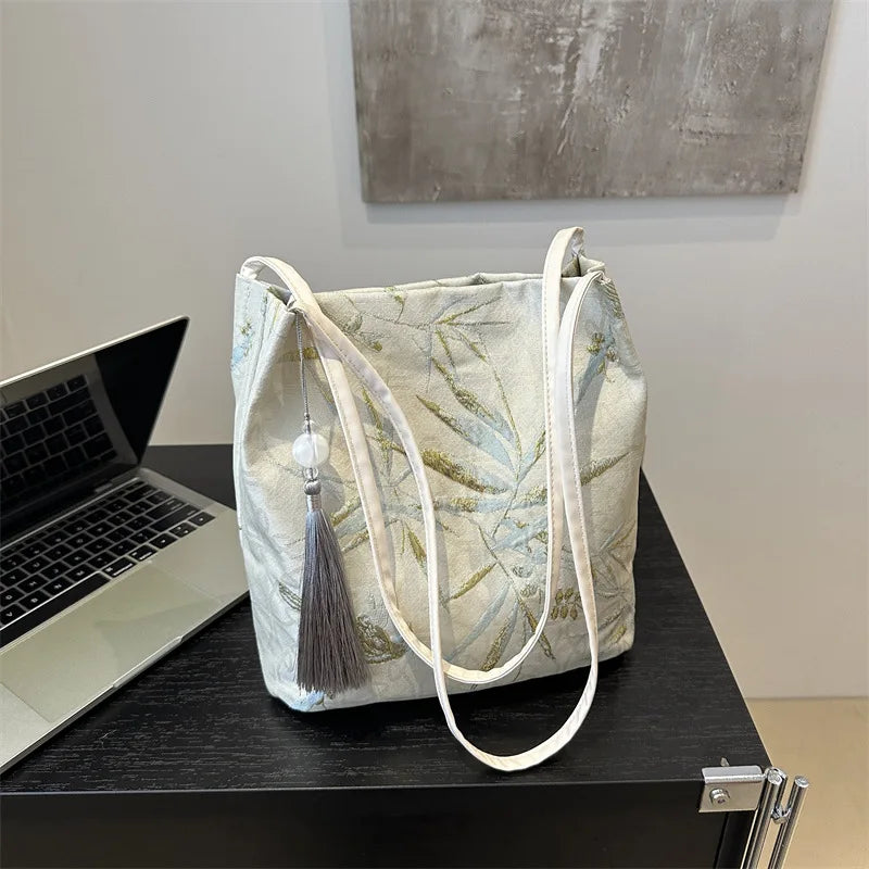 Chinese Style Temperament Elegant Advanced Retro Tote Bag Large Capacity All-Match Handbags Women S
