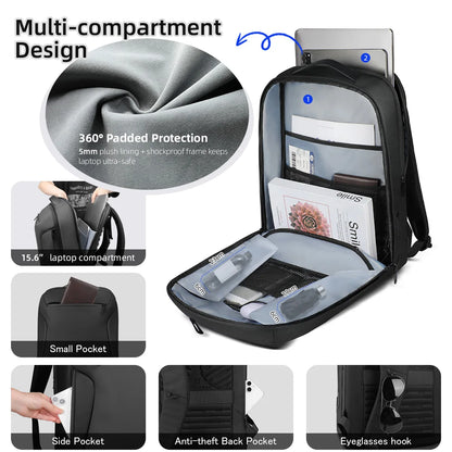 Business Laptop Backpack 15.6" Men – USB Port Waterproof Daypack