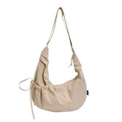 Lightweight Minimalist Lazy Style Large Capacity Crossbody Bag Solid Casual Korean Relaxed Commuter