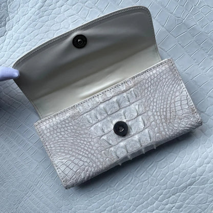 Himalaya Crocodile Leather Women's Long Clutch Wallet – Handmade Luxury