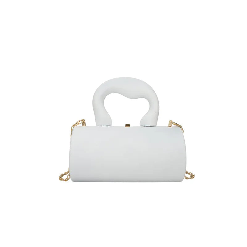 Acrylic Cylinder Clutch Purse – Luxury Evening Bag with Chain Strap