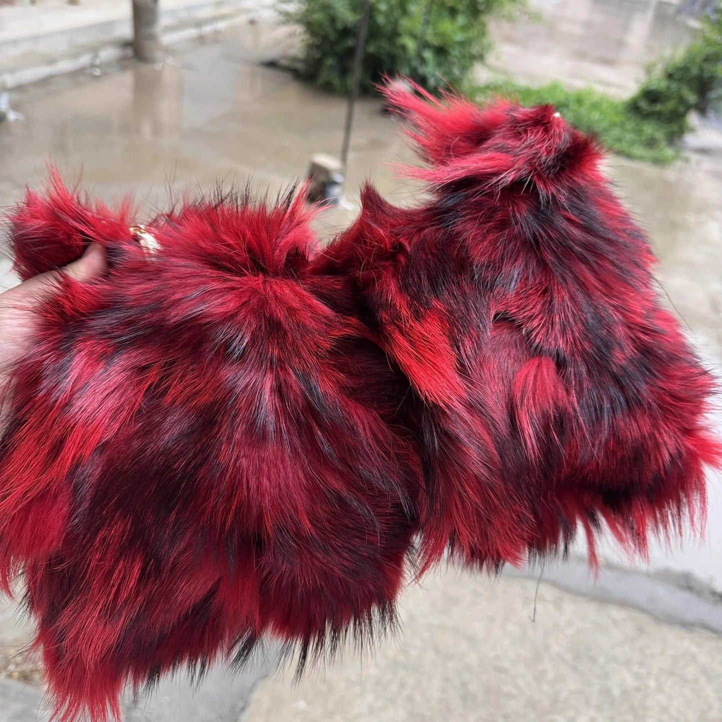 Luxury Europe America Women Real Fox Fur Bag Messenger Chain Shoulder Ladies Tote Handbag Crossbody