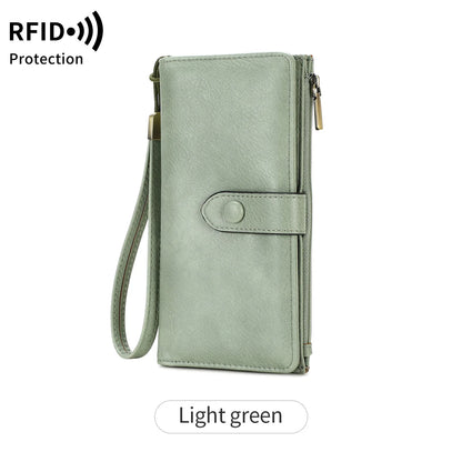 RFID Women's Long Wallet – Large Capacity PU Leather Organizer