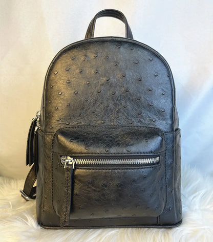 Ostrich Leather Women's Backpack – Luxury Real Leather Travel Bag