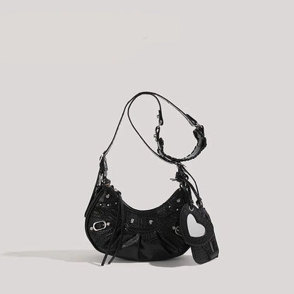 Crossbody Shoulder Bag for Women – Retro Studded Underarm Purse