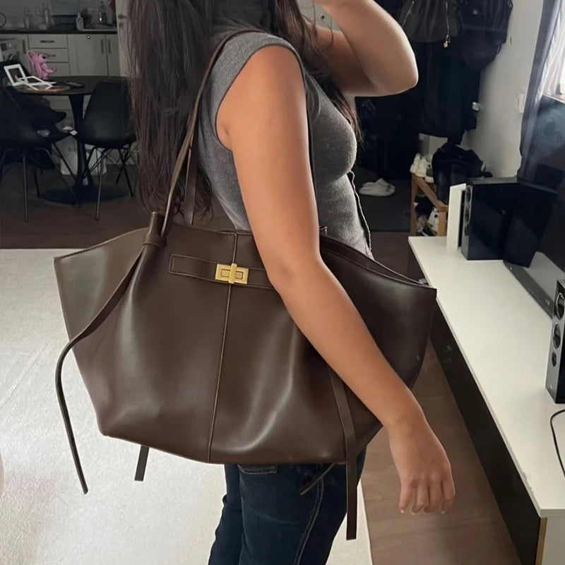 Large Leather Tote Bag for Women – Luxury Wing Shoulder Handbag