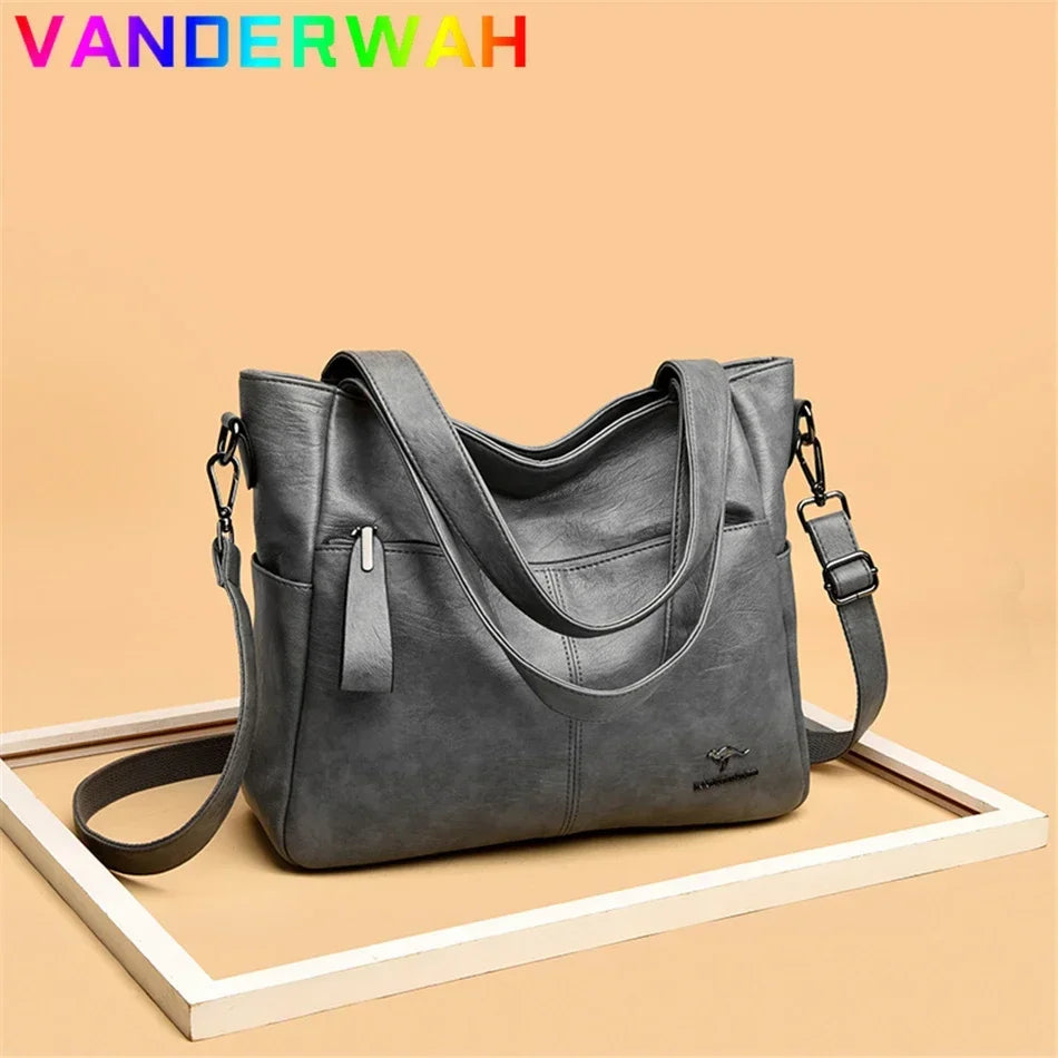 Women's Leather Tote Bag – Luxury Top Handle Shoulder Bag