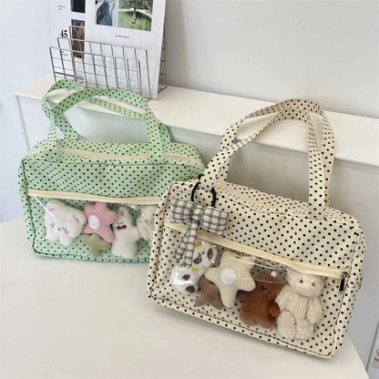 Polka Dot Ita Bag – Y2K Transparent Window Shoulder Bag