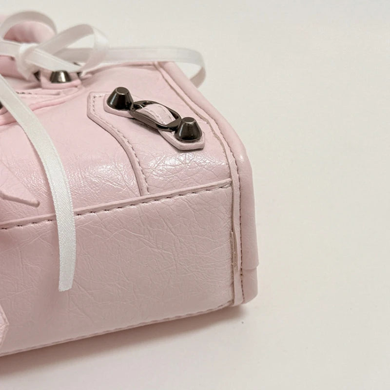 Motorcycle-Style Women's Crossbody Handbag with Tassel Detail