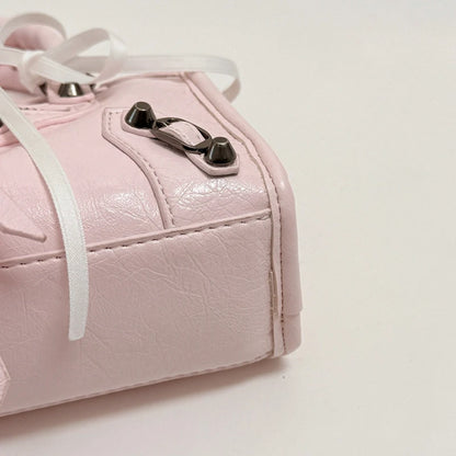 Motorcycle-Style Women's Crossbody Handbag with Tassel Detail