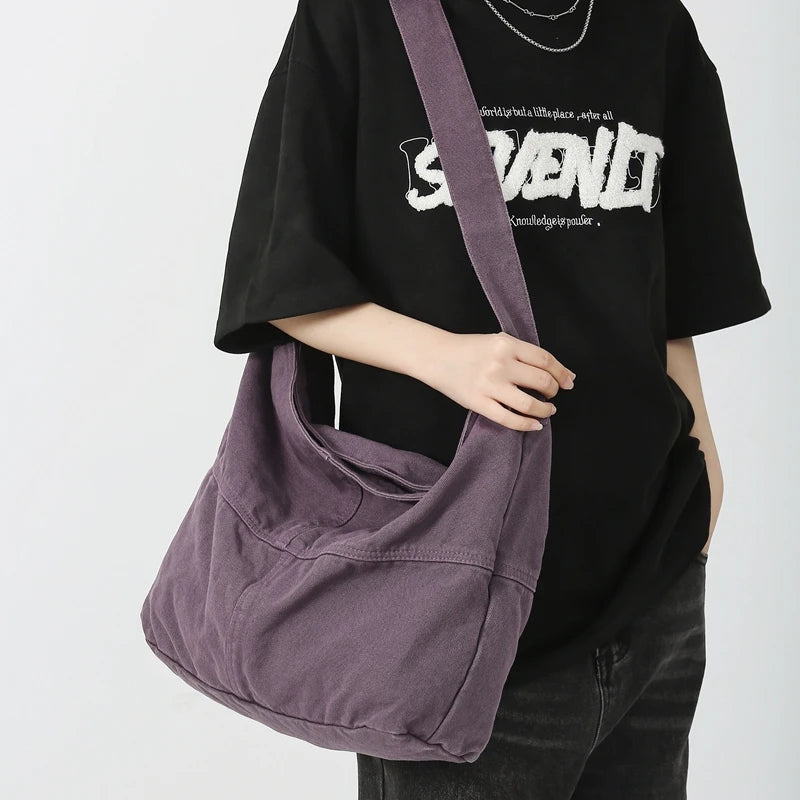 Canvas Crossbody Shoulder Bag – Casual Hobo Bag for Women & Men