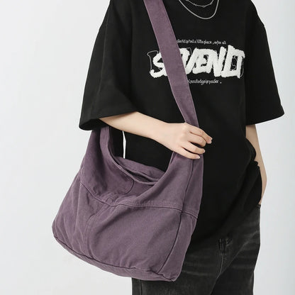 Canvas Crossbody Shoulder Bag – Casual Hobo Bag for Women & Men