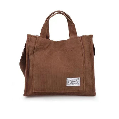 Women Corduroy Zipper Shoulder Bag Small Cotton Canvas Handbag Casual Tote Female Eco Crossbody