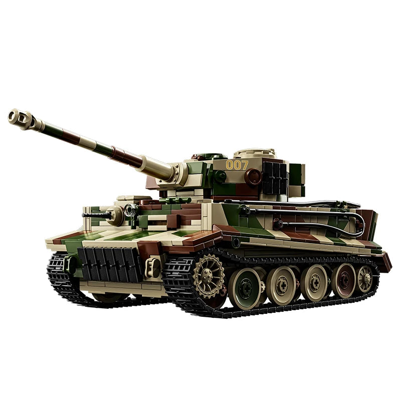 Tiger Tank MOC Building Blocks – 1:28 Scale WWII Army Model Set