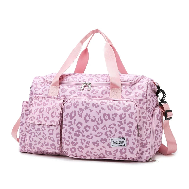 Leopard Print Duffle Bag – Large Capacity Sports Travel Bag