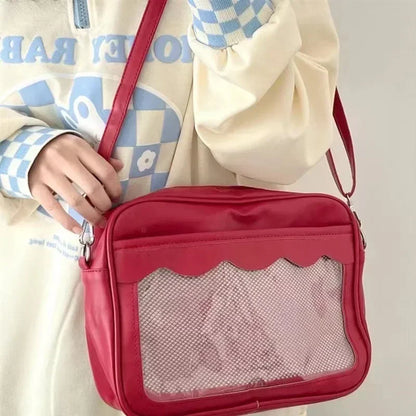 Harajuku Ita Bag for Women – Transparent PU Crossbody Bag