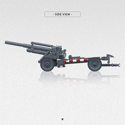 WWII Howitzer Cannon Building Blocks Military Artillery Set
