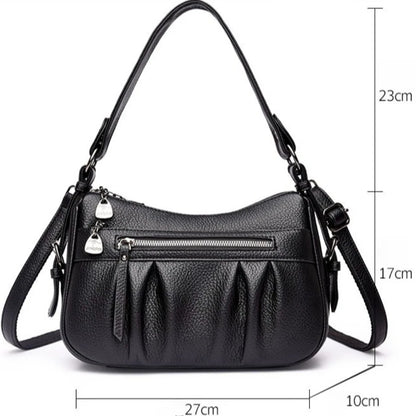 Women's PU Leather Tote Bag – 2-Layer Crossbody & Top-Handle Handbag