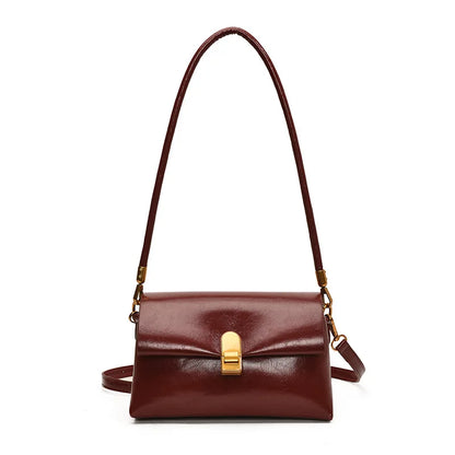 Women's PU Leather Flap Crossbody Bag – Small Shoulder Handbag