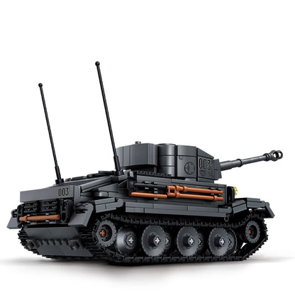 Military Tiger P Tank Building Blocks Set – 700+ Piece WWII Model Toy