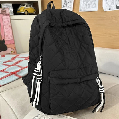 Women's Quilted Backpack with Tassel Detail – Lightweight
