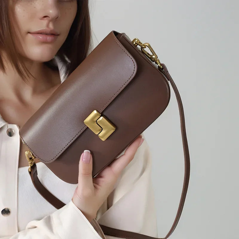 Leather Crossbody Bag – Women's Small Square Shoulder Bag