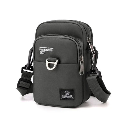 Men's Nylon Crossbody Bag – 3-Layer Mini Messenger Shoulder Bag