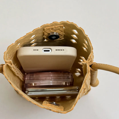Hollow Woven Crossbody Bag – Women's Bohemian Phone Purse