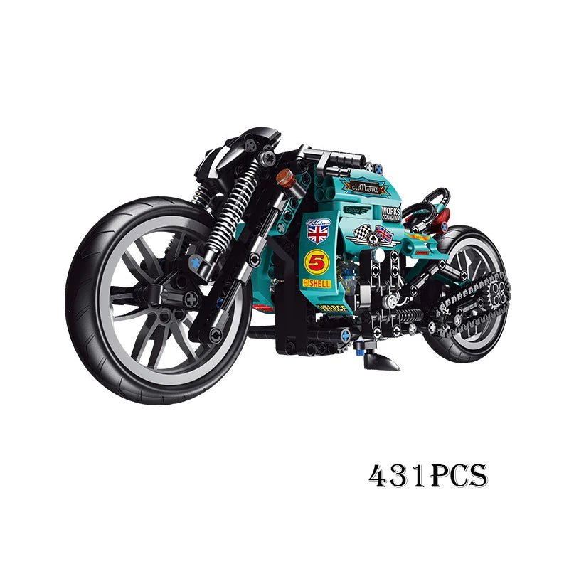Motorcycle Building Blocks Set – 431pcs Chopper MOC Model Toy