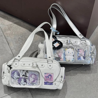 Transparent Ita Bag – Y2K Harajuku Star Chain Crossbody Shoulder Bag