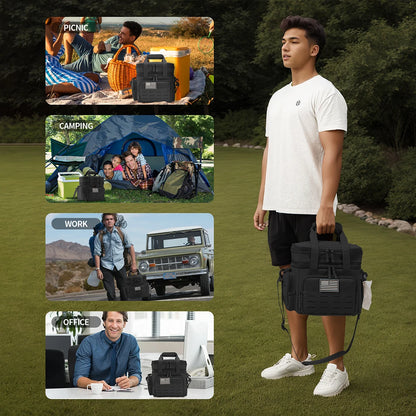 Tactical Insulated Lunch Box Bag – 18L Expandable Cooler for Work & Outdoor