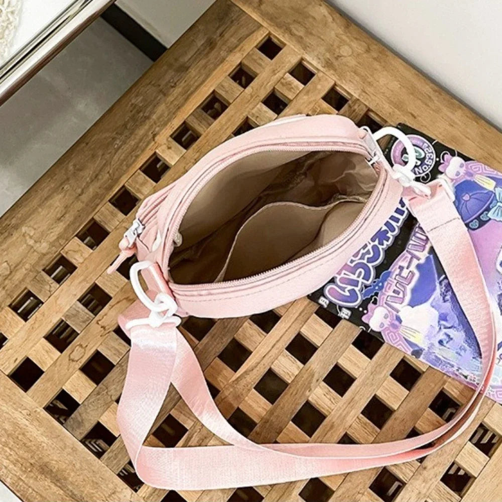 Ita Bag Mini Crossbody – Harajuku Nylon Shoulder Bag with Clear Window for Pins & Badges