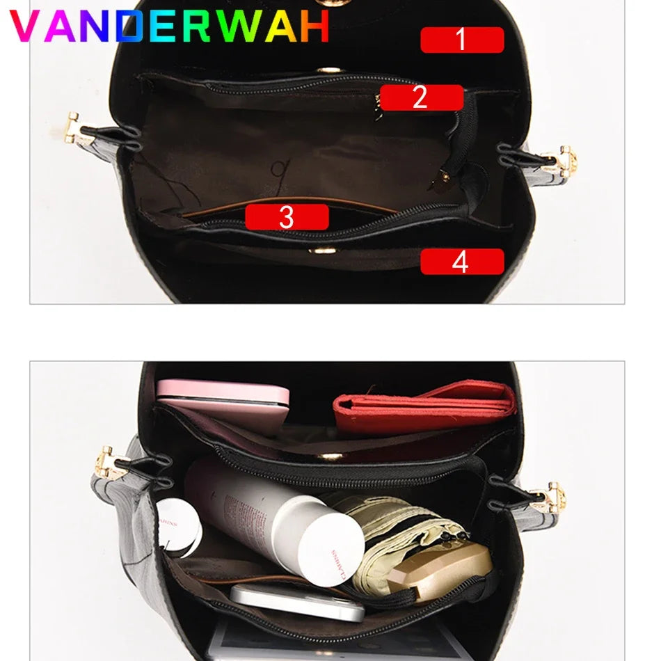 Women's Oil Skin Leather Tote Handbag – Luxury Designer Shoulder Bag