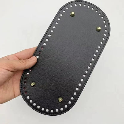 PU Leather Bag Bottom with Rivets for Crochet Knitting Bags
