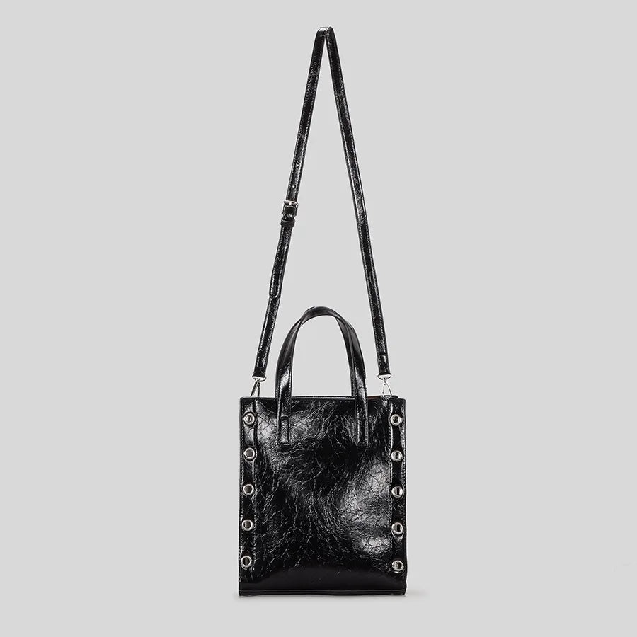 Rivet Buckets Bag Designer Women Handbags Luxury Pu Leather Shoulder Crossbody Bags Punk Small Tote