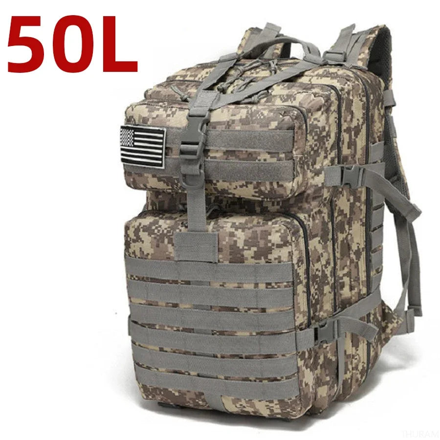 Tactical Backpack 25L/50L Waterproof MOLLE Hunting Camping Hiking Bag