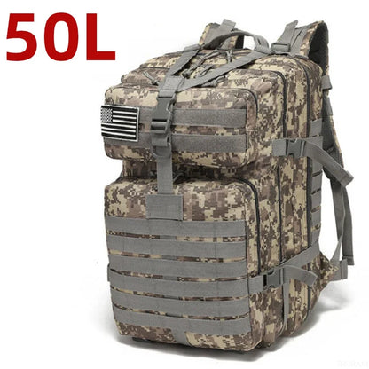 Tactical Backpack 25L/50L Waterproof MOLLE Hunting Camping Hiking Bag