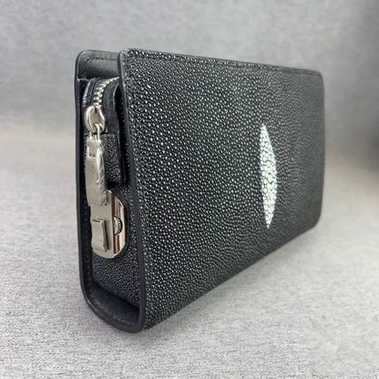 Stingray Skin Wristlet Clutch with Zip – Business Clutch Bag