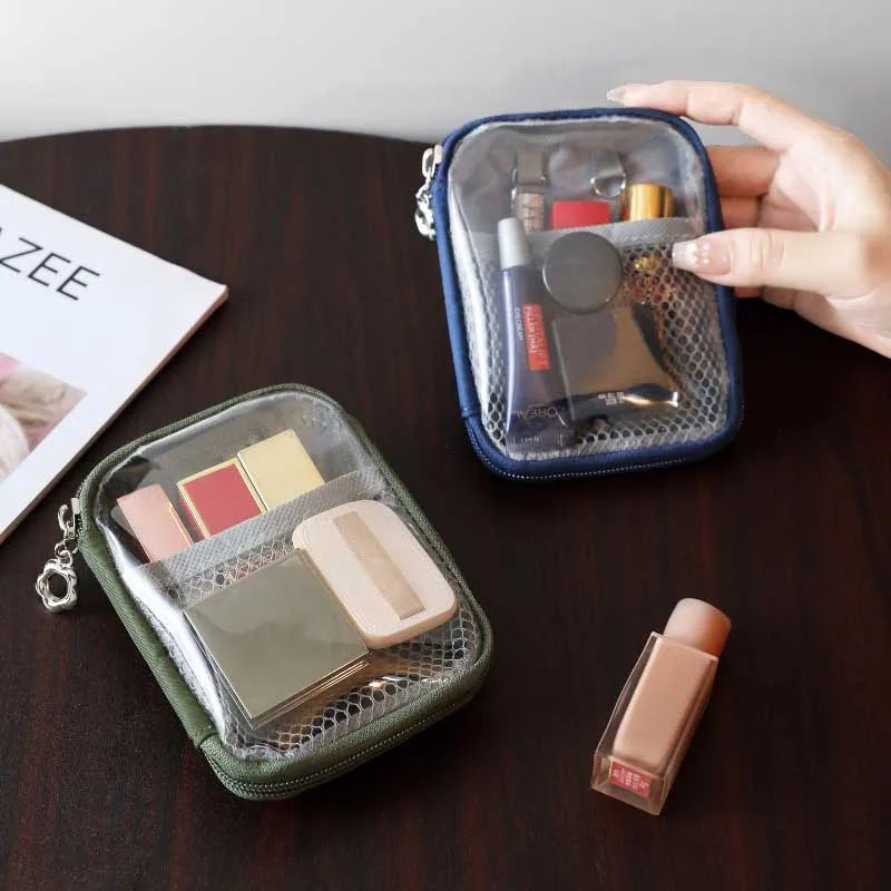 Clear Cosmetic Pouch – Mini Travel Makeup & Accessories Organizer