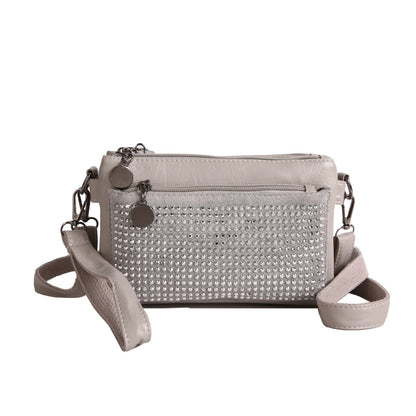 Rhinestone Rivet Clutch Bag for Women – Wristlet Crossbody