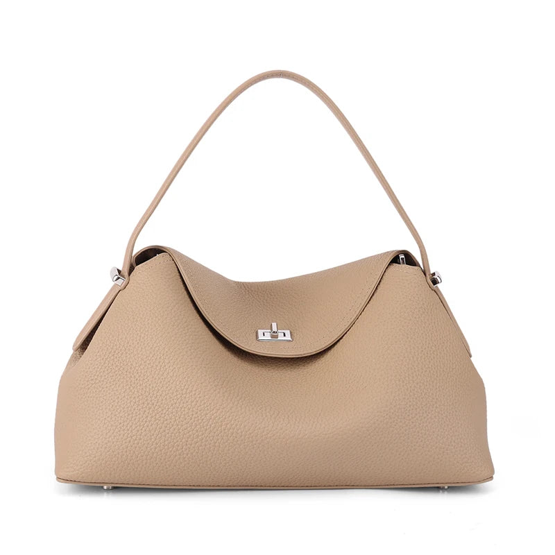 Leather Shoulder Bag for Women – Large Capacity Commute Handbag